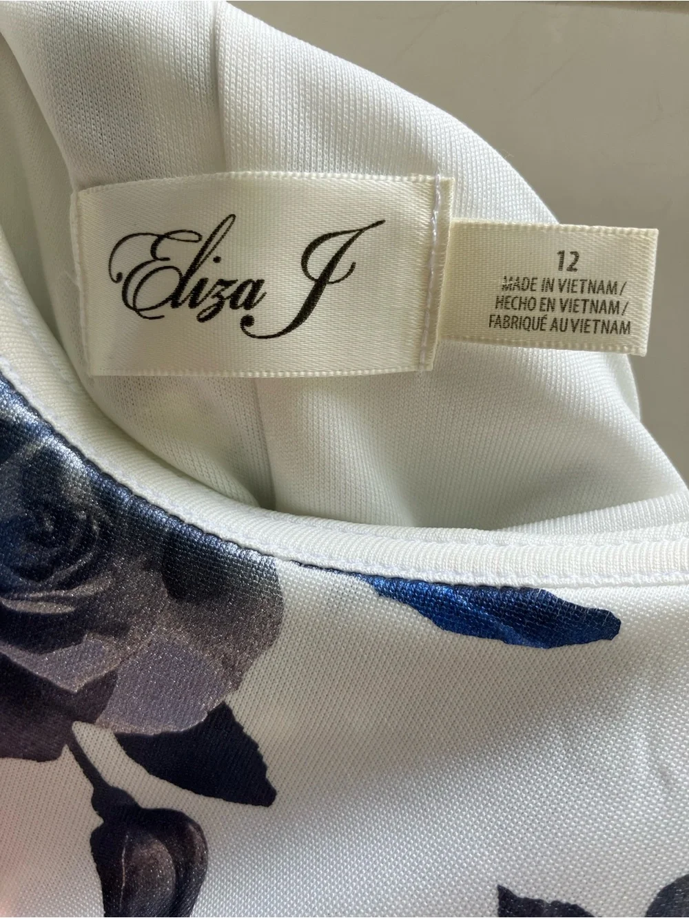 Eliza J one shoulder floral cocktail dress sz 12 wedding guest scuba sheath - Picture 6 of 10